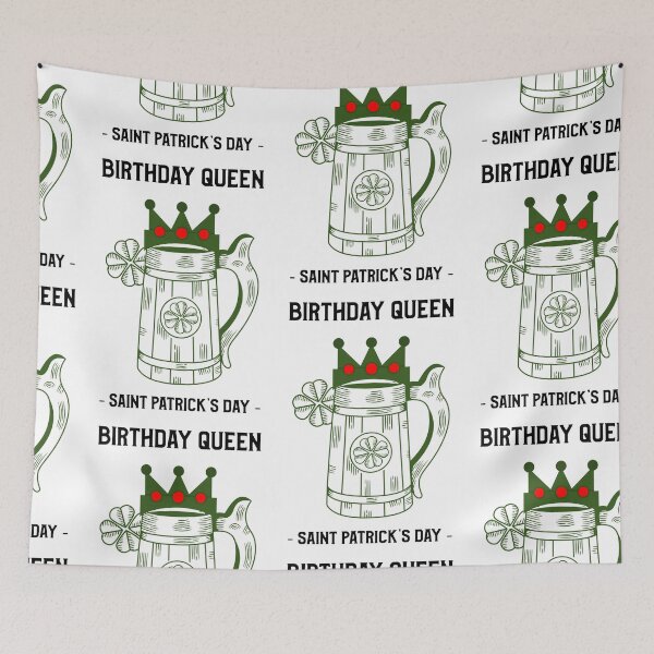 Item preview, Born Lucky March 17, Birthday Queen St Patricks Day designed and sold by SportyDogShop.