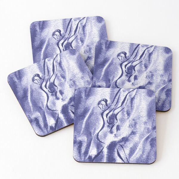 Item preview, Watercolor Dance of Water Abstract Art In Blue Purple Very Peri Decor XI designed and sold by Irina Sztukowski.