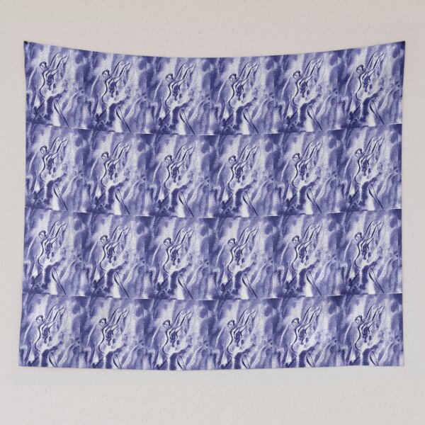 Item preview, Watercolor Dance of Water Abstract Art In Blue Purple Very Peri Decor XI designed and sold by Irina Sztukowski.