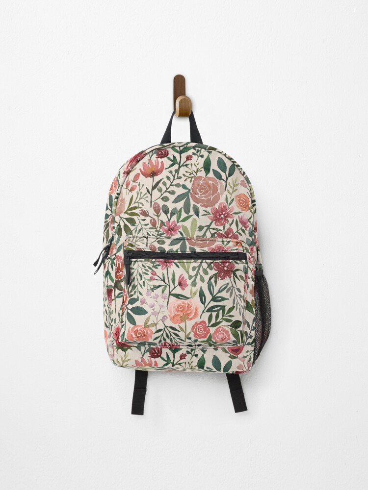 Thumbnail 1 of 3, Backpack, Pink Spring Flowers Pattern designed and sold by Laurenullrich.