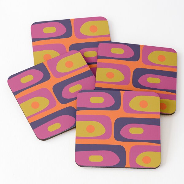 Item preview, Mid-Century Modern Piquet Colourful Retro Abstract Orange Lime Avocado Blue Magenta designed and sold by kierkegaard.
