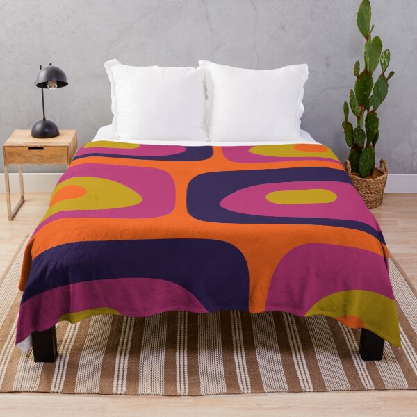 Item preview, Mid-Century Modern Piquet Colourful Retro Abstract Orange Lime Avocado Blue Magenta designed and sold by kierkegaard.