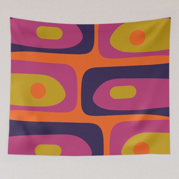 Item preview, Mid-Century Modern Piquet Colourful Retro Abstract Orange Lime Avocado Blue Magenta designed and sold by kierkegaard.