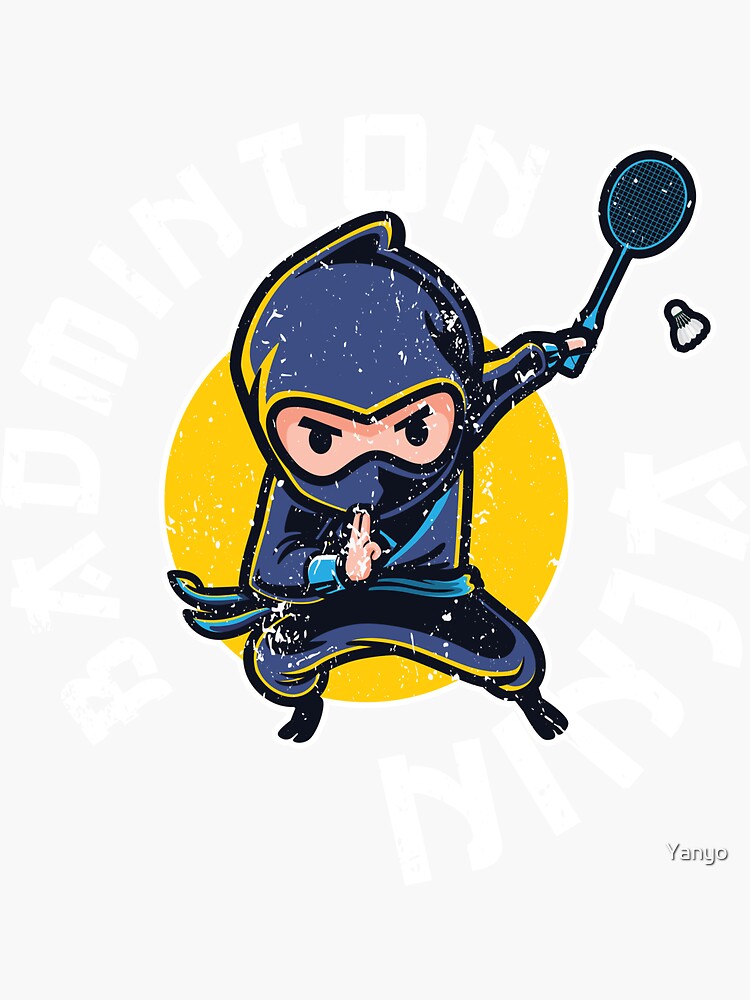 "Badminton Ninja Funny Shuttlecock Player" Sticker for Sale by Yanyo