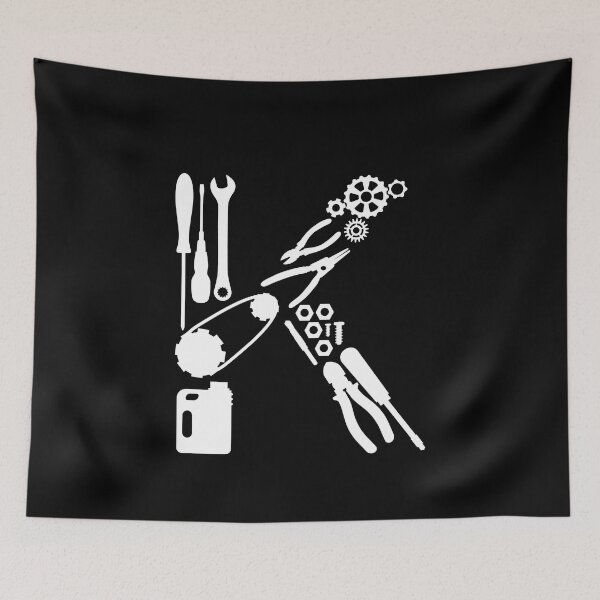 Item preview, Letter K Capital Alphabet Mechanic tools Monogram Initial great gift  designed and sold by skulltshirt.
