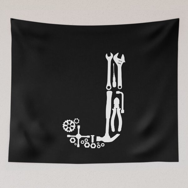 Item preview, Letter J Capital Alphabet Mechanic tools Monogram Initial great gift  designed and sold by skulltshirt.