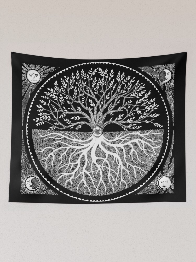 Thumbnail 2 of 3, Tapestry, Druid Tree of LIfe designed and sold by BrendaErickson.