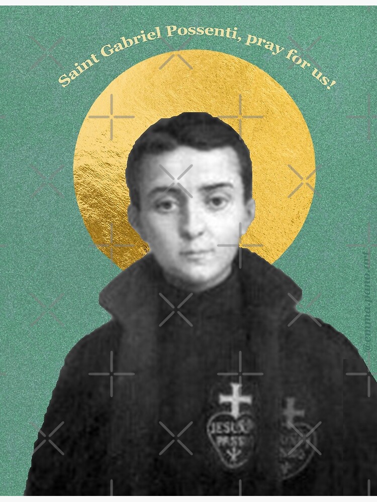 "St. Gabriel Possenti Holy Card Design" Poster for Sale by emmapano