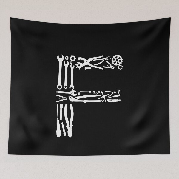 Item preview, Letter F Capital Alphabet Mechanic tools Monogram Initial great gift  designed and sold by skulltshirt.