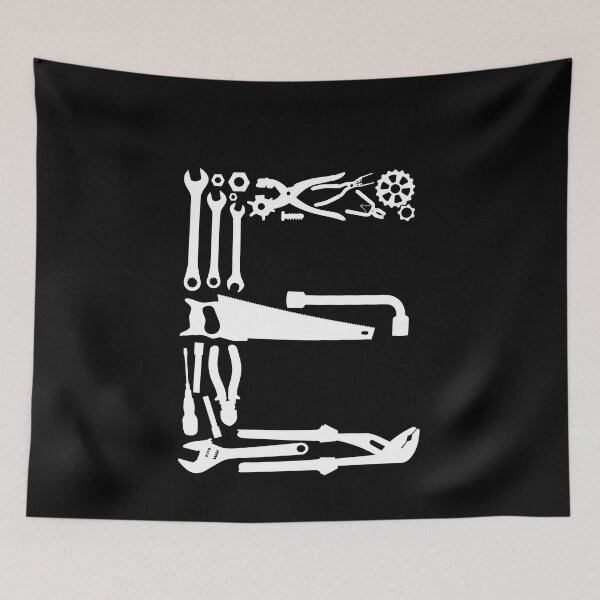 Item preview, Letter E Capital Alphabet Mechanic tools Monogram Initial great gift  designed and sold by skulltshirt.
