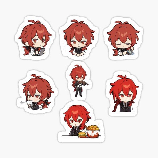 Item preview, Diluc Genshin Impact Chibi designed and sold by milkqtea.