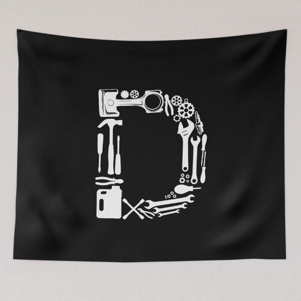 Item preview, Letter D Capital Alphabet Mechanic tools Monogram Initial great gift  designed and sold by skulltshirt.