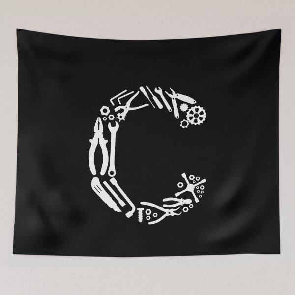 Item preview, Letter C Capital Alphabet Mechanic tools Monogram Initial great gift  designed and sold by skulltshirt.