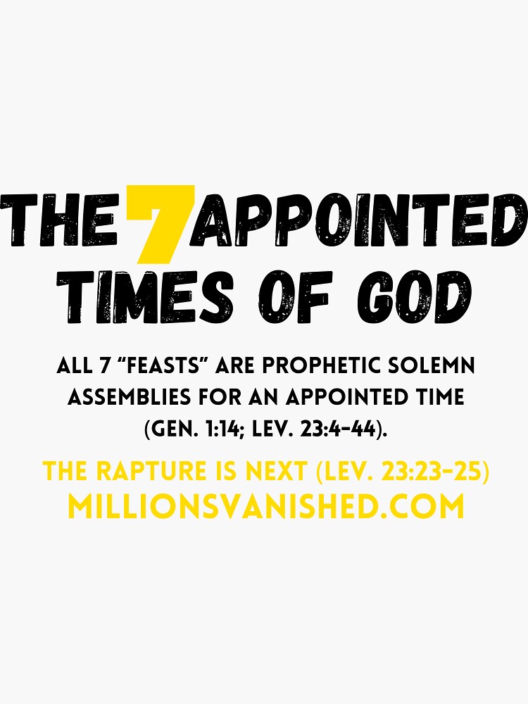 Thumbnail 3 of 3, Sticker, 7 Appointed Times - Christian designed and sold by 1thes416.