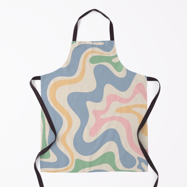 Item preview, Retro Liquid Swirl Abstract Pattern Light Blue Pink Green Yellow Cream  designed and sold by kierkegaard.