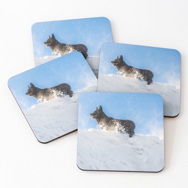 Item preview, Dog walk in the snow German Shepherd  designed and sold by Monika Howarth.