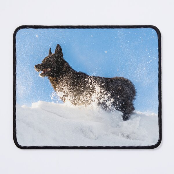 Item preview, Dog walk in the snow German Shepherd designed and sold by Monika Howarth.