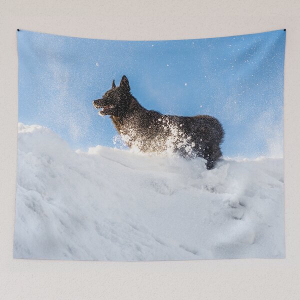 Item preview, Dog walk in the snow German Shepherd  designed and sold by Monika Howarth.