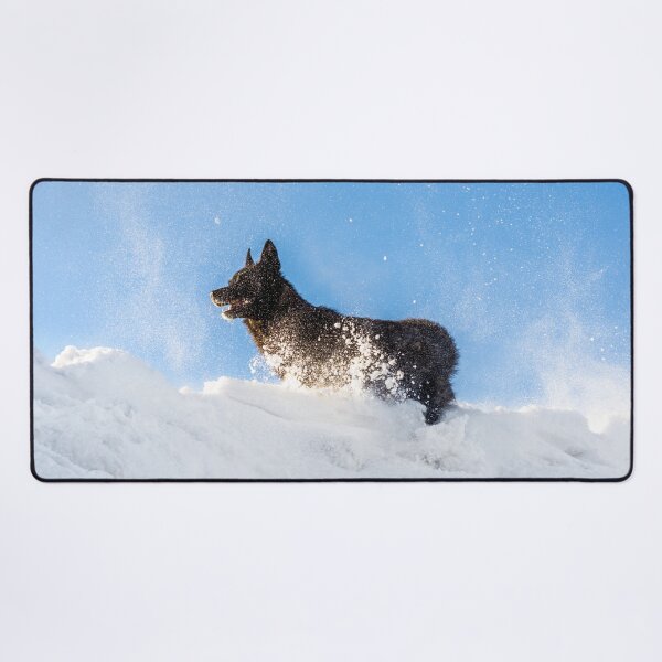 Item preview, Dog walk in the snow German Shepherd designed and sold by Monika Howarth.