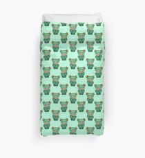 Green Kokeshi Pattern Duvet Cover