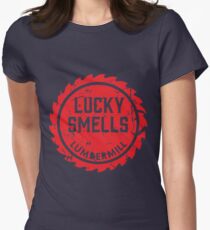 Camiseta entallada para mujer Lucky Smells Lumbermill Red (Una serie de eventos desafortunados)
