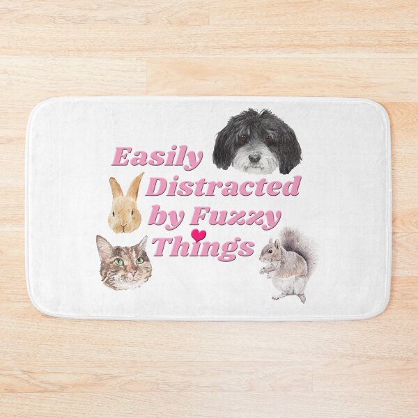Item preview, Easily Distracted by Furry Fuzzy Animals Pink designed and sold by claisse-art.