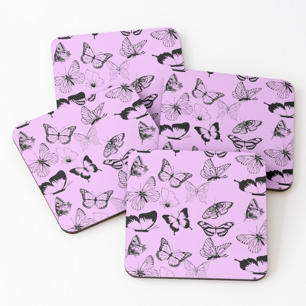 Item preview, Cute black outlined butterfly pattern pink designed and sold by Cora Gregory.