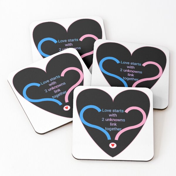 Item preview, Love starts with 2 unknowns link together in black designed and sold by Bekindtome.