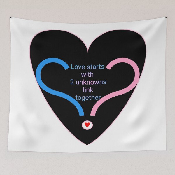 Item preview, Love starts with 2 unknowns link together in black designed and sold by Bekindtome.