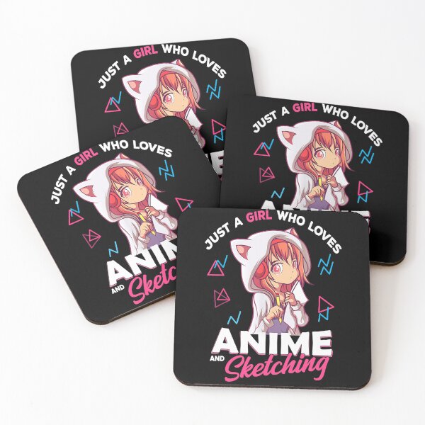 Item preview, Just A Girl Who Loves Anime and Sketching Drawing Otaku Gift T-Shirt designed and sold by stanton88.
