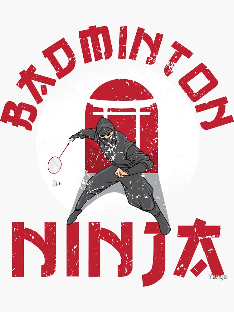 "Badminton Ninja Funny Shuttlecock Player Asia" Sticker for Sale by