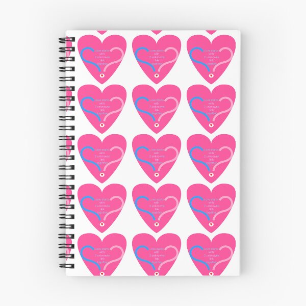 Item preview, Love starts with 2 unknowns link together in pink designed and sold by Bekindtome.