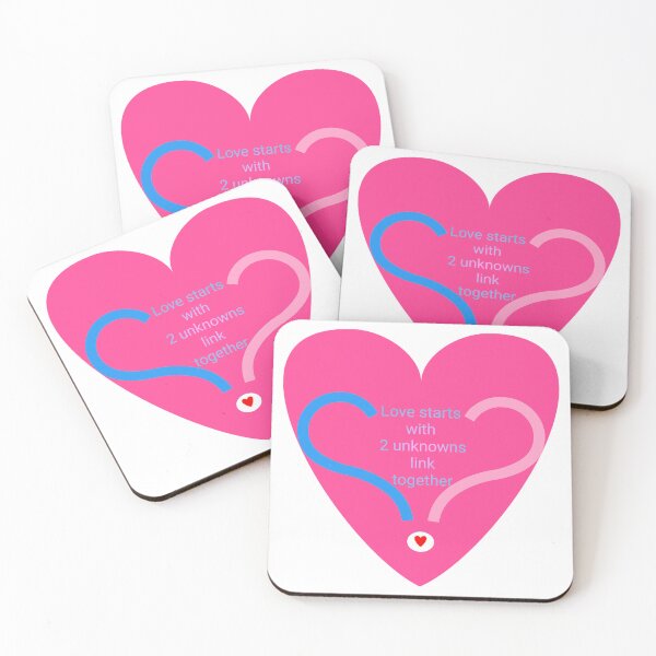 Item preview, Love starts with 2 unknowns link together in pink designed and sold by Bekindtome.