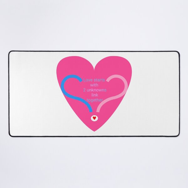 Item preview, Love starts with 2 unknowns link together in pink designed and sold by Bekindtome.