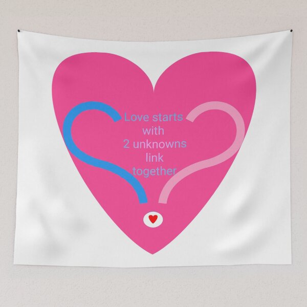 Item preview, Love starts with 2 unknowns link together in pink designed and sold by Bekindtome.
