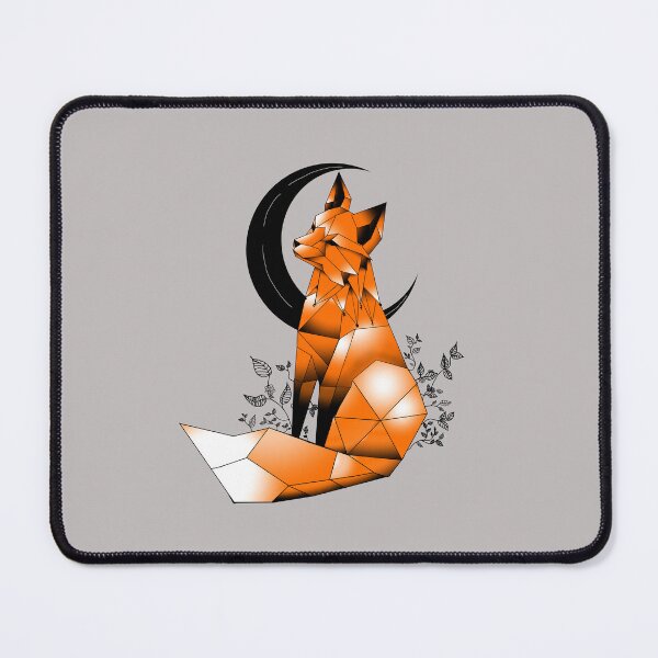 Item preview, Geometric Fox with crescent Moon and leaves designed and sold by DemonicGloom.