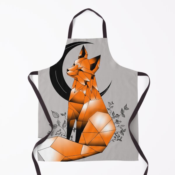 Item preview, Geometric Fox with crescent Moon and leaves designed and sold by DemonicGloom.
