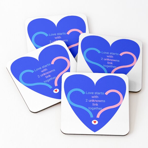 Item preview, Love starts with 2 unknowns link together in blue designed and sold by Bekindtome.