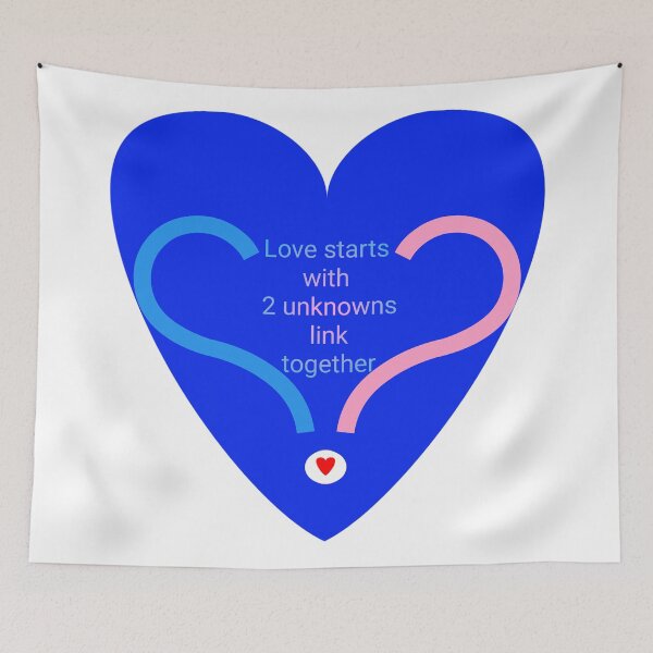 Item preview, Love starts with 2 unknowns link together in blue designed and sold by Bekindtome.