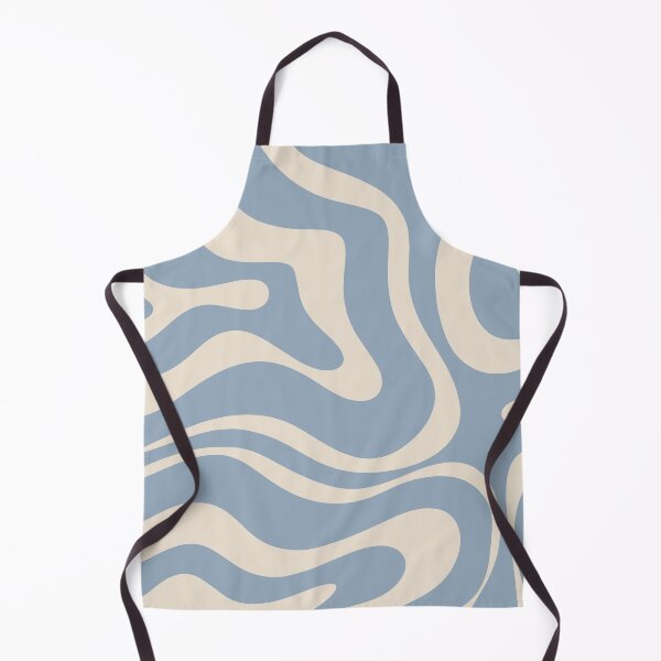 Item preview, Modern Retro Liquid Swirl Abstract Pattern Square in Muted Light Blue and Cream Beige designed and sold by kierkegaard.