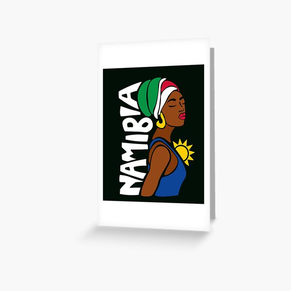 Namibia Namibian Flag African Woman Ethnic Design Namibian Black Heritage Souvenir Greeting