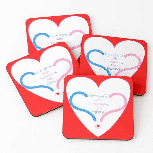 Item preview, Love starts with 2 unknowns link together in white designed and sold by Bekindtome.