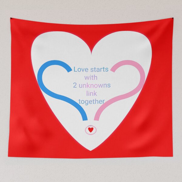 Item preview, Love starts with 2 unknowns link together in white designed and sold by Bekindtome.