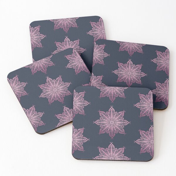 Item preview, Rose Gold Mandala Pattern on a Navy Blue Background  designed and sold by thesnowwhyte.