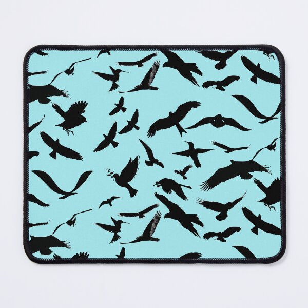 Item preview, Black bird silhouette pattern blue designed and sold by Cora Gregory.