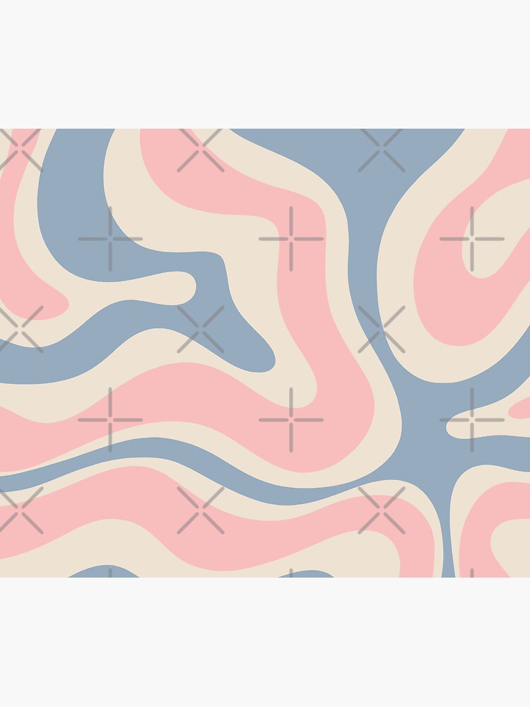 Retro Liquid Swirl Abstract Pattern in Pastel Powder Blue  Mouse Pad for  Sale by kierkegaard