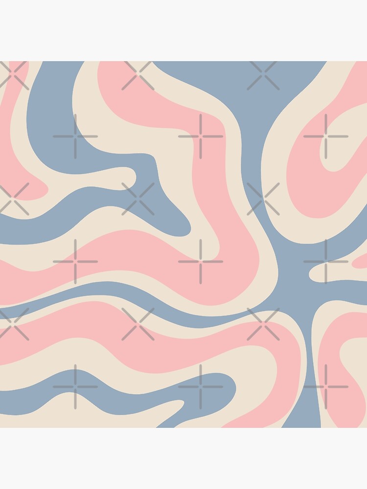 Retro Liquid Swirl Abstract in Soft Pink Yoga Mat by Kierkegaard