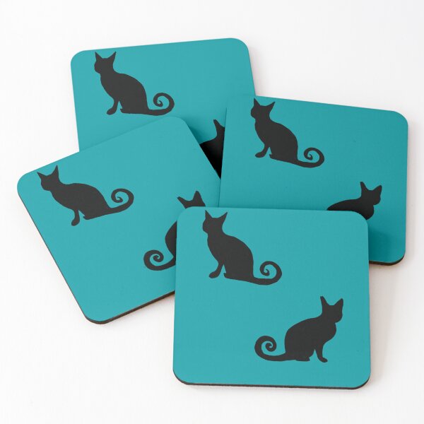 Item preview, Teal blue Green and Black cat print designed and sold by DemonicGloom.