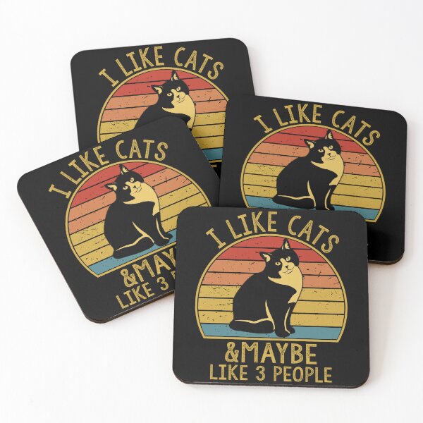 Item preview, I Like Cats And Maybe Like 3 People,  Vintage Retro Cat Funny  designed and sold by LEGACY10.