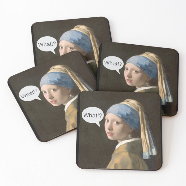 Item preview, The Girl with a Pearl Earring asks, What!? - A Fun take on a Classic Vermeer  designed and sold by EkimRay.